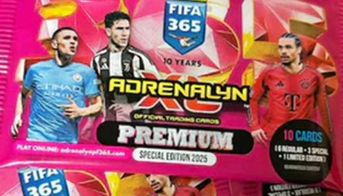 Een foto van een aantal Panini Adrenalyn premium boosterpacks
