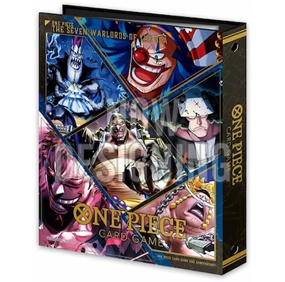 Voorkant One Piece Seven Wardlors of the Sea map met verschillende characters uit de One Piece TCG
