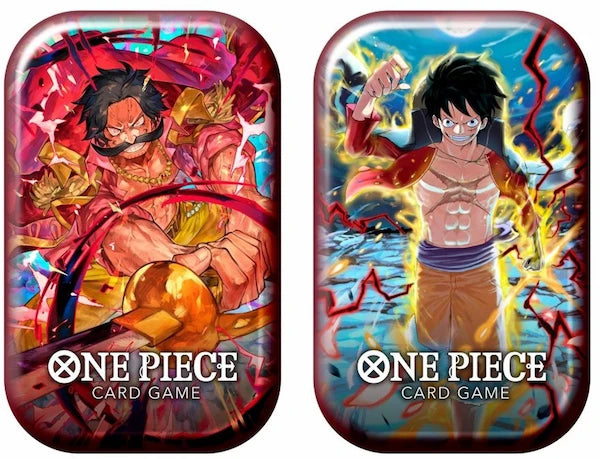 Twee varianten van de One Piece Tin Pack Set Vol. 1