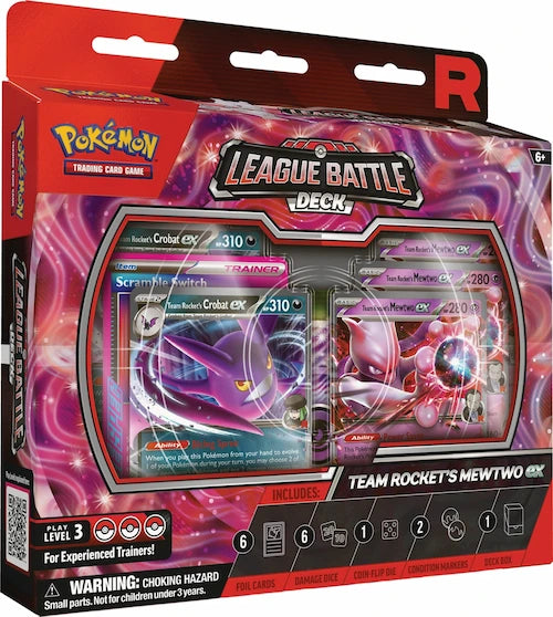 Rocket's Mewtwo ex League Battle Deck voorkant van de doos