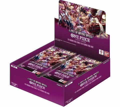 Een open One Piece OP11 Boosterbox met daarin verschillende boosterpacks zichtbaar