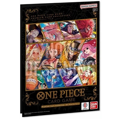 Voorkant One Piece Premium Card Collection Vol.4 met verschillende characters uit de One Piece TCG