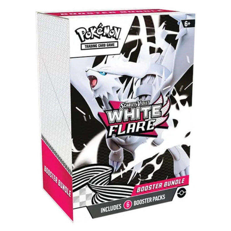 De voorkant van een Pokemon SV10.5 White Flare Booster Bundle.