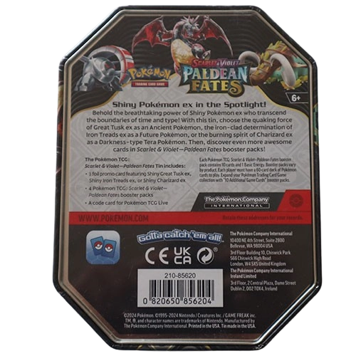 Pokemon Paldean Fates Ex Charizard Tin