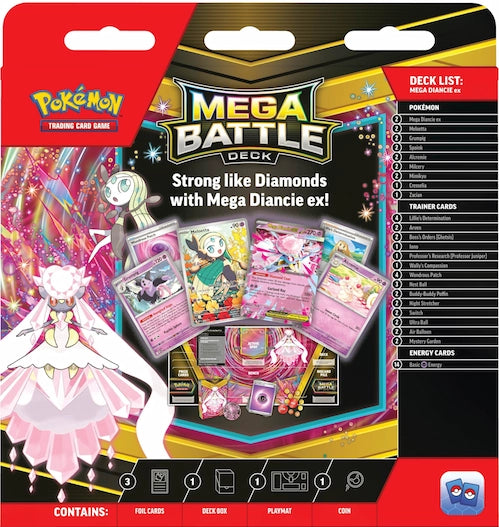 Achterkant van Pokémon Mega Battle Deck met als character Mega Diancie